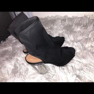 Black slip on heel/booties